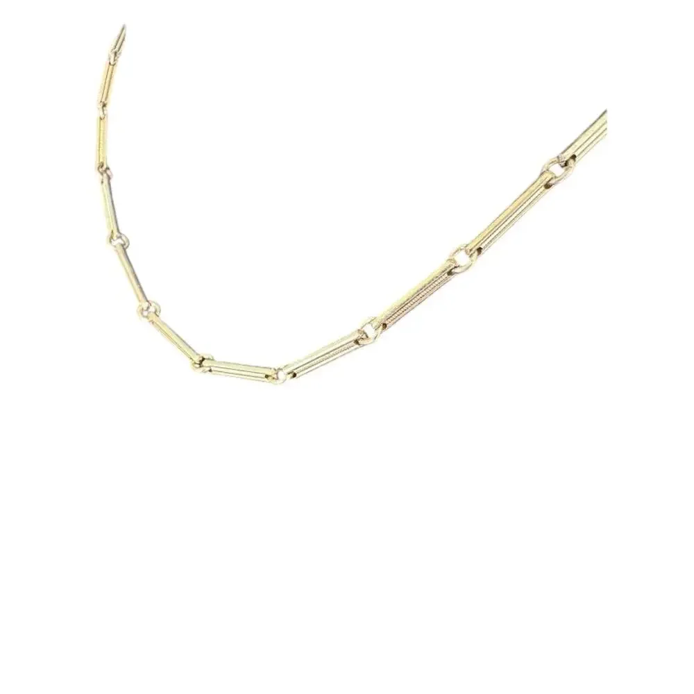 Vintage Antique 1920s Art Deco Filligree Box Clasp Bar Link Chain Choker 16
